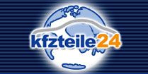 Logo von KFZteile24 mit einer stilisierten Weltkugel und dem Schriftzug in orange und blau.