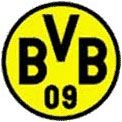 Schwarz-gelbes Vereinslogo von Borussia Dortmund mit den Buchstaben BVB und der Jahreszahl 09.