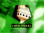 Grafik des DFB-Pokals, eine stilisierte Darstellung des Pokals auf grünem Hintergrund mit dem Text "DFB-Pokal".