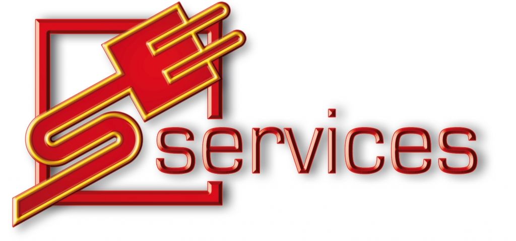 Logo mit rotem Text "services" und stilisiertem, gelben "S" in einem roten Quadrat.