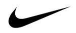 Schwarzes Nike-Logo mit einem geschwungenen Swoosh-Symbol auf weißem Hintergrund.