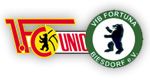 Zwei Logos: 1. FC Union Berlin und VfB Fortuna Biesdorf e.V. in einer grafischen Anordnung.