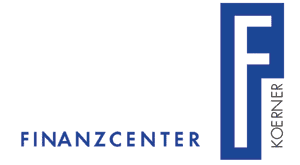 Logo des Finanzcenters Koerner, bestehend aus den Buchstaben "F" und "K" in Blau und der Schrift "FINANZCENTER" daneben.