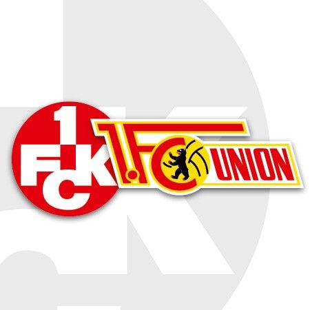 Logo des 1. FC Kaiserslautern (FCK) und des 1. FC Union Berlin auf einem neutralen Hintergrund.