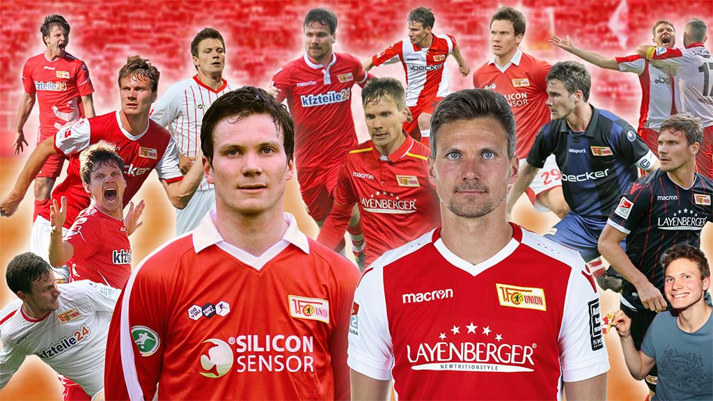 Collage von Fußballspielern in rot-weißen Trikots, die jubeln und auf dem Platz agieren, mit Teamlogos im Hintergrund.